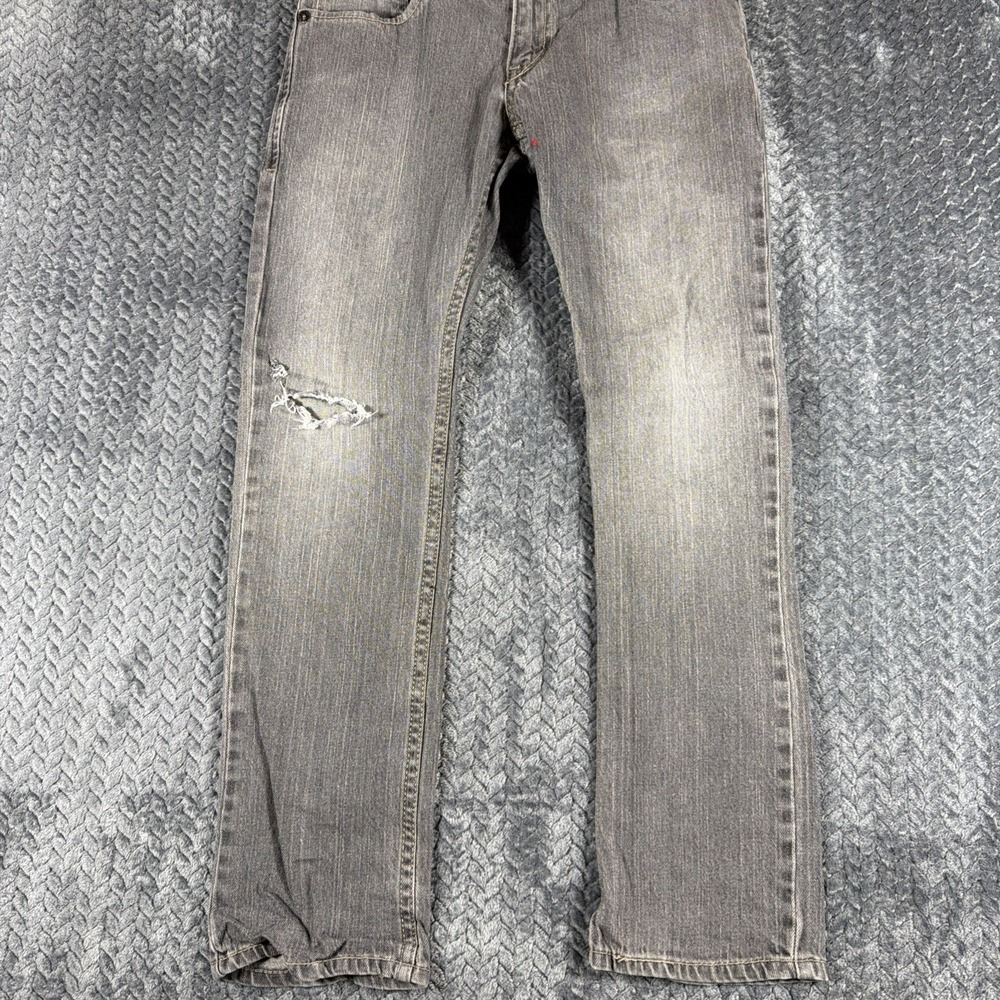 Levis 511 Jeans Mens 27x27 Grey Slim Fit‎ Stretch Denim Mid Rise Distressed